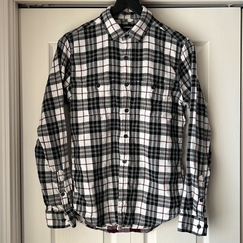 Express Plaid Button Down Shirt. Euc - image 2